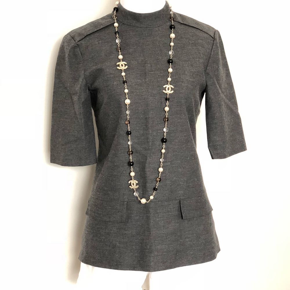 Zara charcoal military inspired blouse